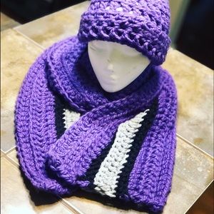 Purple hat and scarf set